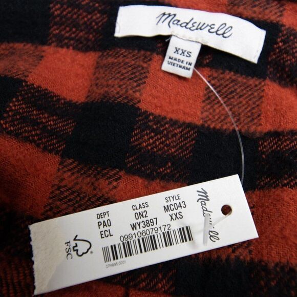 Madewell Flannel Oversized Ex-Boyfriend Shirt‎ - Picture 9 of 16